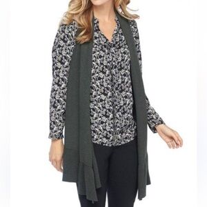 The Limited Olive Green Knit Ruffle Vest